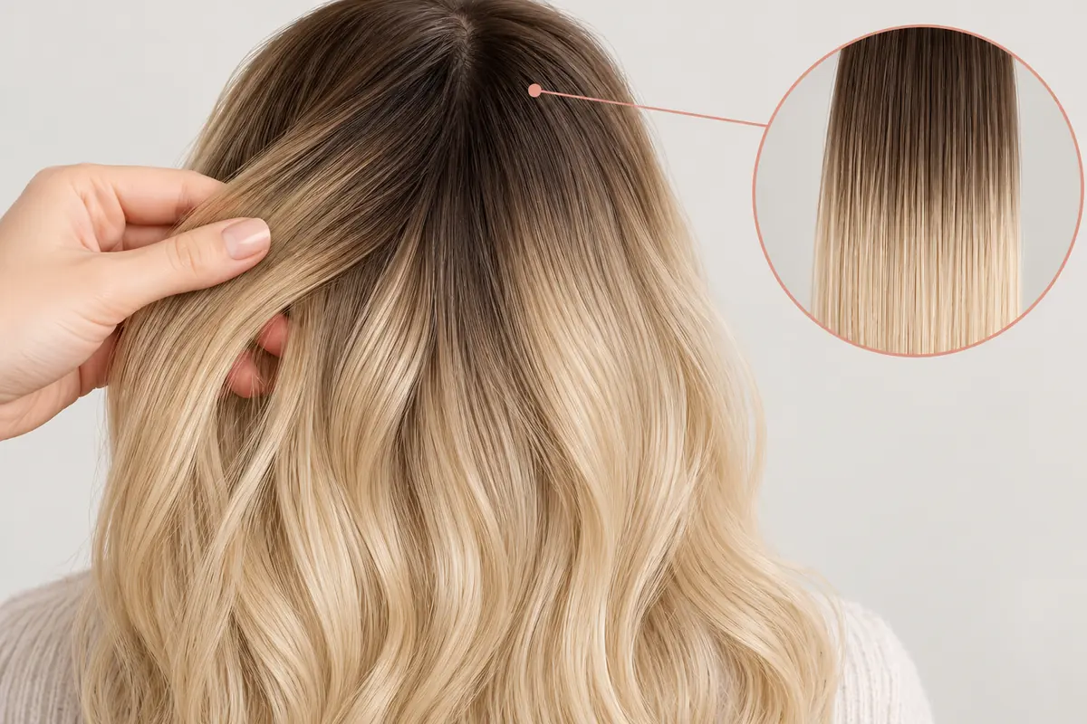 Different hair-length zones shown in a simplified colour diagram