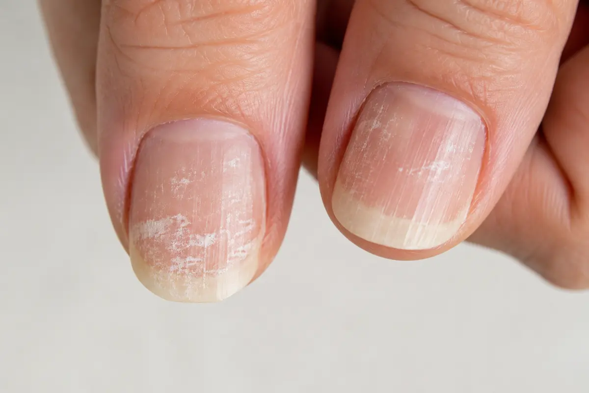Natural fingernails with mild surface roughness