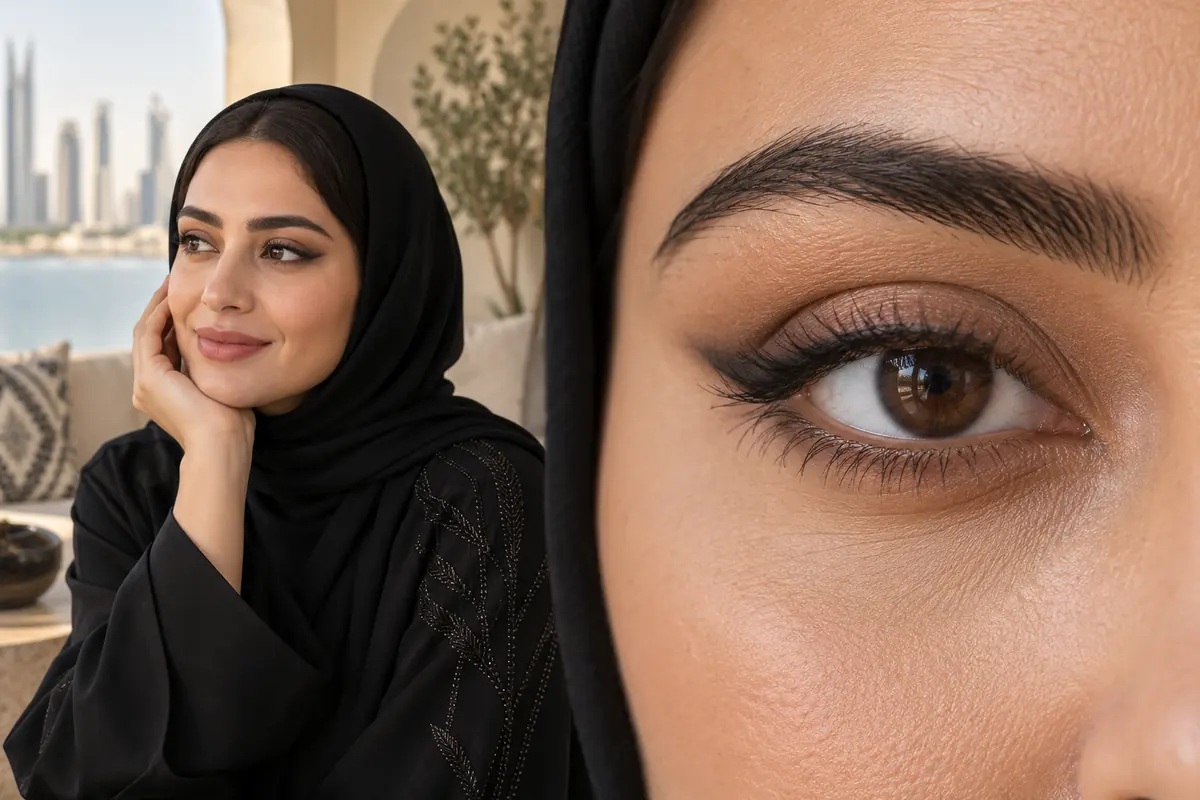 A softly diffused outer eyeliner edge creates a gentler shape