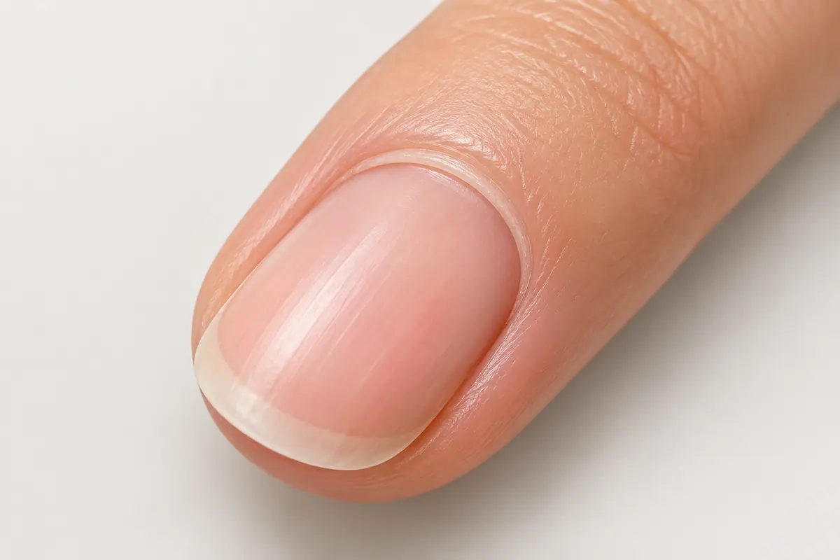 Protective skin at the base of a nail left intact