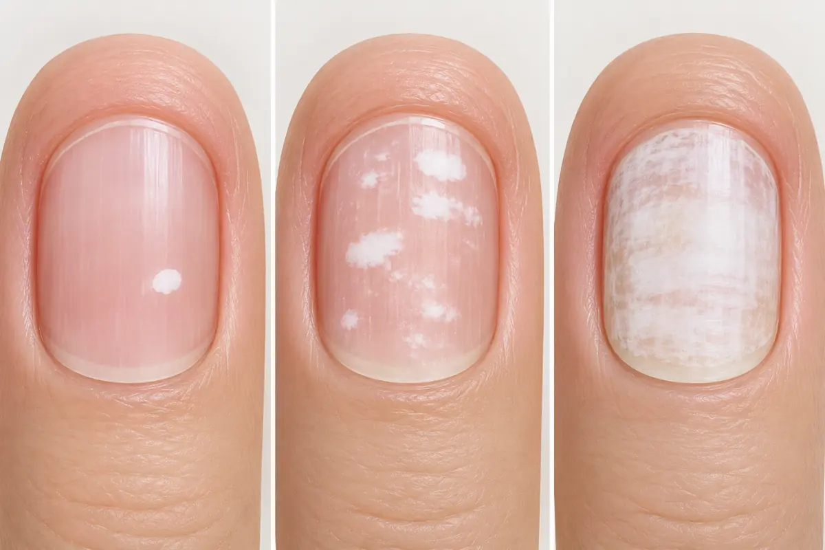 Different white-mark patterns in a simplified nail comparison